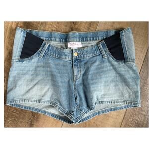 Isabel Maternity Midi Short No Panel Stretchy Waist Size 10 Light Wash‎